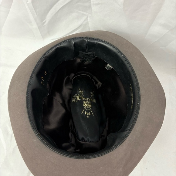Vintage Churchill ltd. Gray Felt Wool Hat Size 7 1/8 - Picture 9 of 10